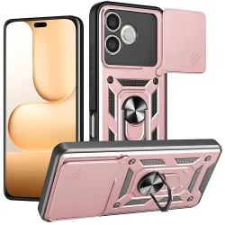 Custodia per Honor 600 Lite, Techsuit, CamShield, Rosa Dorato