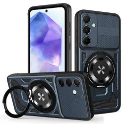 Custodia per Samsung Galaxy A55 5G A556, Techsuit, RuggedCam, Blu