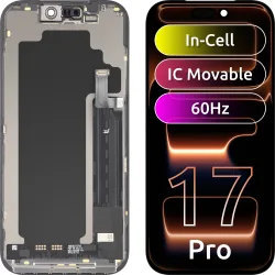 Display con Touchscreen JK per Apple iPhone 17 Pro, con Cornice, Versione LCD In-Cell IC Movable, Nero