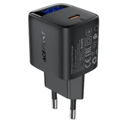 Caricabatterie Retea Acefast A115 Display, 30W, 3A, 1 x USB-C, Nero