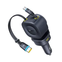 Caricatore Auto Con Cavo USB-C Baseus PrimeTrip VR2 Max, 163W, 3A, 1 x USB-A - 1 x USB-C, Nero C0206500