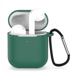 Custodia Techsuit Silicone per Apple AirPods Gen 1 / Gen 2, Verde Scuro