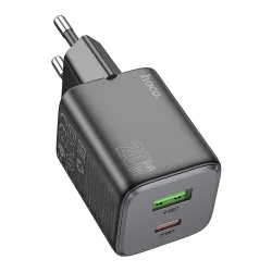 Caricabatterie Rete HOCO N41, 20W, 3A, 1 x USB-A - 1 x USB-C, Nero