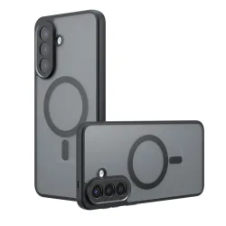 Custodia MagSafe per Samsung Galaxy A37 5G, Techsuit, PureFrost, Nera Satinata