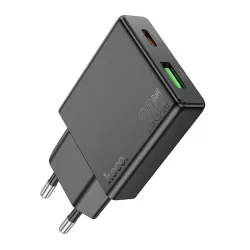 Caricabatterie Rete HOCO N38, 20W, 3A, 1 x USB-A - 1 x USB-C, Nero