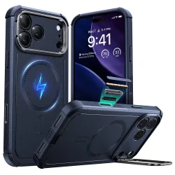 Custodia MagSafe per Apple iPhone 17 Pro Max, ESR, Cyber Armor Kickstand, Blu