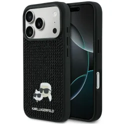 Custodia per Apple iPhone 17 Pro, Karl Lagerfeld, Rhinestone Karl & Choupette Pins, Nera