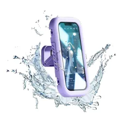 Custodia da Parete con Membrana Tattile Techsuit LC-999 per Telefono, Impermeabile, Viola