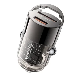 Caricabatterie Auto Yesido Y68, 30W, 3A, 1 x USB-A - 1 x USB-C, Nero