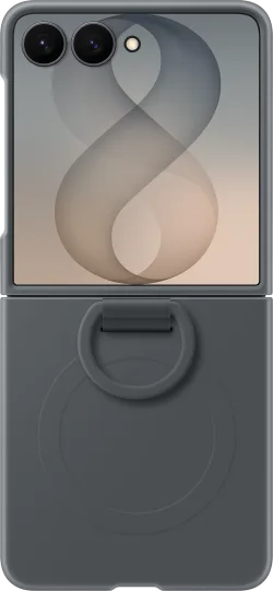 Custodia per Samsung Galaxy Z Flip8 F776, Silicone Ring Magnet, Nera EF-EF776CBEGWW