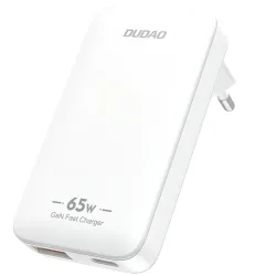 Caricabatterie da rete Dudao A65Q Travel, 65W, 3.25A, 1 x USB-A - 1 x USB-C, Bianco
