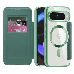 Custodia MagSafe per Google Pixel 10 Pro / 10, Techsuit, SmartMag Book, Verde