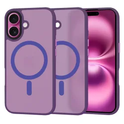 Custodia MagSafe per Apple iPhone 16 Plus, Techsuit, HaloFrost, Viola Scuro