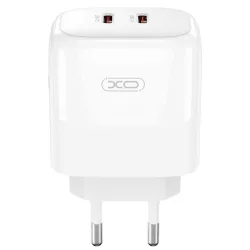 Caricabatterie di rete XO Design L140, 35W, 3A, 2 x USB-C, bianco