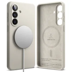 Custodia MagSafe per Samsung Galaxy S26 Plus S947, Ringke, Silicone, Crema