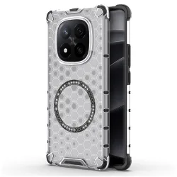Custodia MagSafe per Xiaomi Redmi Note 14 Pro+ 5G, Techsuit, HoneyComb Shield, Bianca
