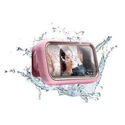 Custodia da Parete con Membrana Tattile Techsuit LC-999 per Telefono, Impermeabile, Rosa Dorato