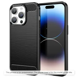 Custodia per Motorola Moto G56, Techsuit, Carbonio, Nera