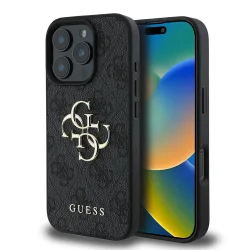 Custodia per Apple iPhone 16 Pro, Guess, 4G Big Logo, Nera
