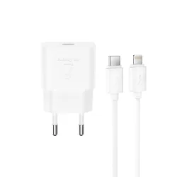 Caricatore da rete con cavo Lightning XO Design L167, 25W, 3A, 1 x USB-C, Bianco