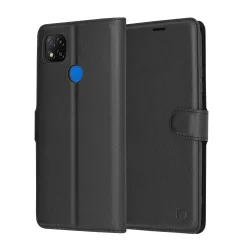 Custodia per Xiaomi Redmi 9C NFC / 9C, Techsuit, Leather Folio, Nera