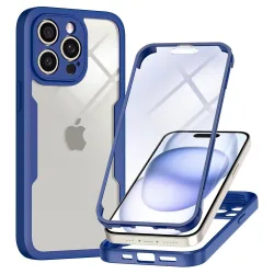 Custodia per Apple iPhone 15 Pro Max, Techsuit, ColorVerse 360, Blu