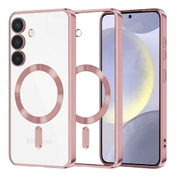 Custodia MagSafe per Samsung Galaxy S24+ S926, Techsuit, Luxury Crystal, Rosa