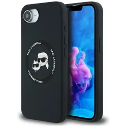 Custodia MagSafe per Apple iPhone 17e / 16e, Karl Lagerfeld, Silicone Karl & Choupette's Heads, Nera