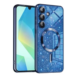 Custodia MagSafe per Samsung Galaxy A16 5G A166 / A16 4G A165, Techsuit, Luxury Glitter, Blu Scuro