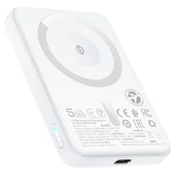 Batteria Esterna Wireless Acefast M25, 5000mAh, 20W, PD + FQI, 1 x QI - 1 x USB-C, Bianca