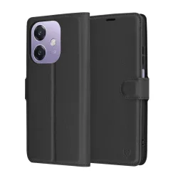Custodia per Oppo A3 4G / A3, Techsuit, Leather Folio, Nera