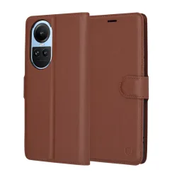 Custodia per Oppo Reno10 / Reno10 Pro, Techsuit, Leather Folio, Marrone