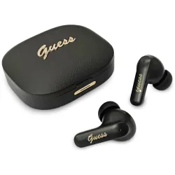 Auricolari Bluetooth Guess Script con Logo Metallico, TWS, Nero