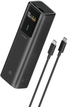 Batteria Esterna Cuktech, 10000mAh, 150W, QC + PD, 1 x USB-A - 1 x USB-C, Nera CKPB100PGLBL