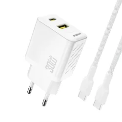 Caricabatterie da rete con cavo USB-C Dudao A27TCEU, 30W, 1 x USB-A - 1 x USB-C, Bianco