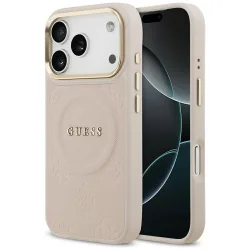 Custodia MagSafe per Apple iPhone 17 Pro, Guess, Peony Hot Stamp, Rosa