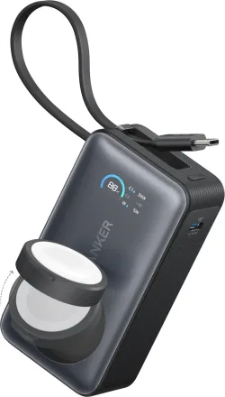 Batteria Esterna Wireless Anker MagGo, 10000mAh, 35W, PD + QI, 1 x QI - 2 x USB-C, Nera A1657011