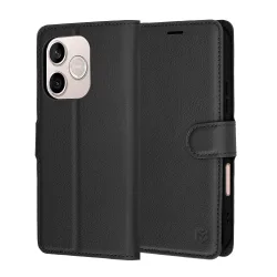 Custodia per Honor 600 Lite, Techsuit, Leather Folio, Nera