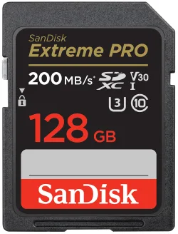 Scheda di memoria SDXC SanDisk Extreme Pro, 128Gb, Classe 10 / UHS-1 U3 SDSDXXD-128G-GN4IN