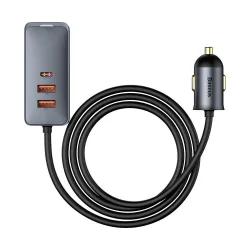 Caricatore Auto Baseus Share Together, 120W, 3A, 2 x USB-A - 2 x USB-C, Grigio CCBT-A0G
