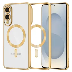 Custodia MagSafe per Samsung Galaxy S25 Edge S937, Techsuit, Luxury Crystal, Oro
