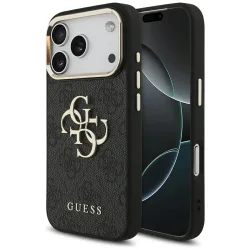 Custodia per Apple iPhone 17 Pro, Guess, Big 4G Logo Classic, Nera Dorata
