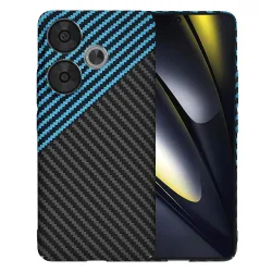 Custodia per Xiaomi Poco F6, Techsuit, Carbonite FiberShell, Blu