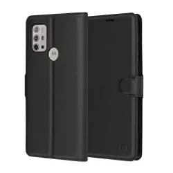 Custodia per Motorola Moto G30 / G20 / G10, Techsuit, Leather Folio, Nera