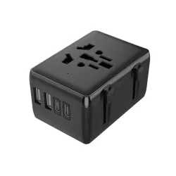 Caricabatterie da Rete Techsuit HHT203A Travel, 20W, 3A, 2 x USB-A - 2 x USB-C, Nero