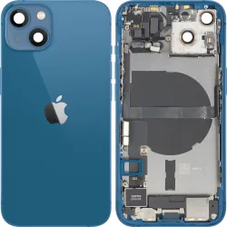 Copertura Batteria Apple iPhone 13, Con Scocca Centrale, Parti Complete, Blu, Swap Premium