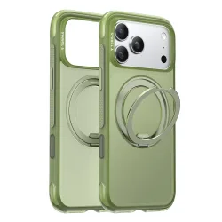 Custodia MagSafe per Apple iPhone 17 Pro Max, Torras, Ostand O3 Air, Verde Satinata