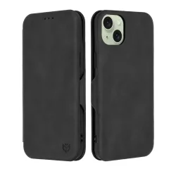 Custodia per Apple iPhone 15 Plus, Techsuit, Safe Wallet Plus, Nera