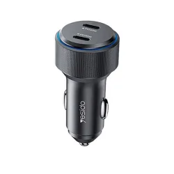 Caricabatterie Auto Yesido Y48, 60W, 3A, 2 x USB-C, Nero
