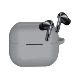 Custodia Techsuit Silicone per Samsung Galaxy Buds3 FE / Buds3 Pro / Buds3, Grigio